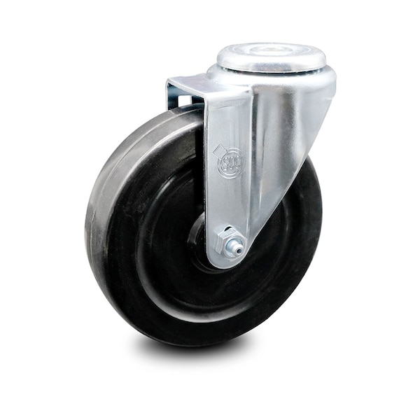 5 Inch Hard Rubber Wheel Swivel Bolt Hole Caster